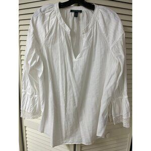 Ralph Lauren White Blouse Shirt 1X 18 20